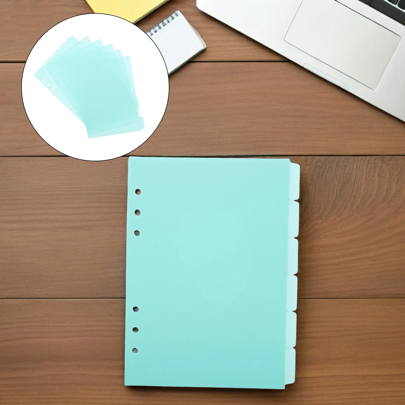 6Pcs Index Divider Pages Plastic Binder Index Divider Sheets for Study Work File Separator Tabs Notebook Dividers Green