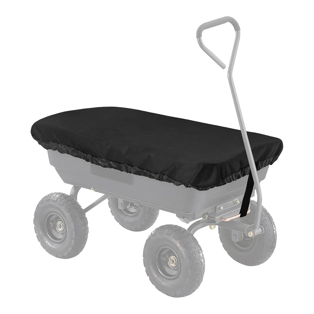 Collapsible Wagon Cover with Waterproof 420D Nylon Fabric for Garden Dump Cart Adjustable Bottom Drawstring and Touch Fasteners