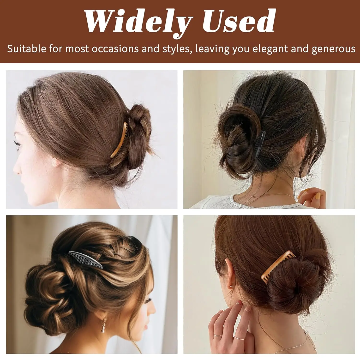6 Stück französische Haarseitenkämme für Frauen, feines dünnes Haar, dekorative Haarkämme für Frauen und Mädchen, Braut, Hochzeit, Schleier, Haarspange, Kämme – Detail 2