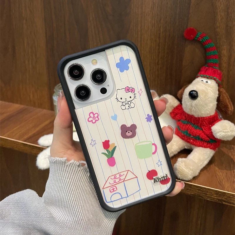 Sanrio Hello Kitty Phone Case For iPhone 15 14 13 11 12 Pro Max Plus XR XS MAX Cool Cover Y2K Anti-Fall Case Hard Cover Gift