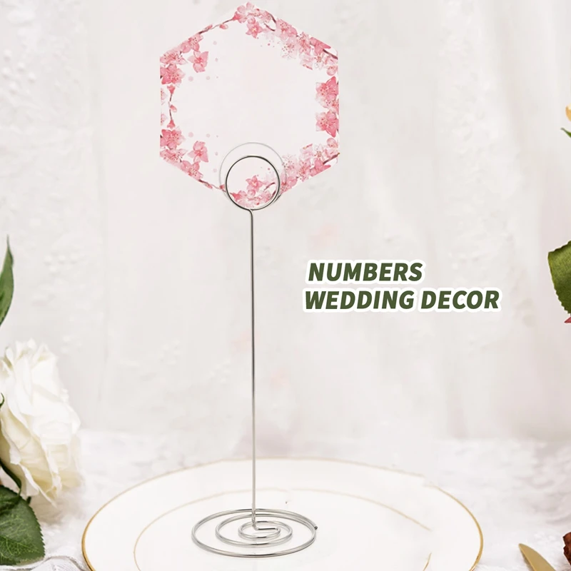 15 Pack 8.75 Inch Tall Table Number Holder, Place Card Holder, Table Picture Holder, Wire Photo Holder Clip,Menu Memo Note Stand