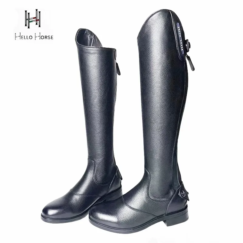 أحذية الفروسية من جلد البقر من Hellohorse من الطبقة الأولى، أحذية ركوب الخيل، أحذية العوائق، أحذية الفروسية، أحذية الملابس