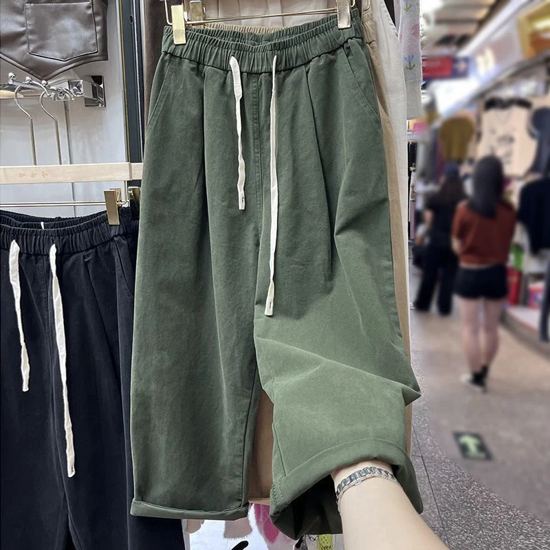 

Женские брюки больших размеров с высокой талией, свободного прямого кроя, для работы, осенние, винтажные, повседневные, широкие штанины