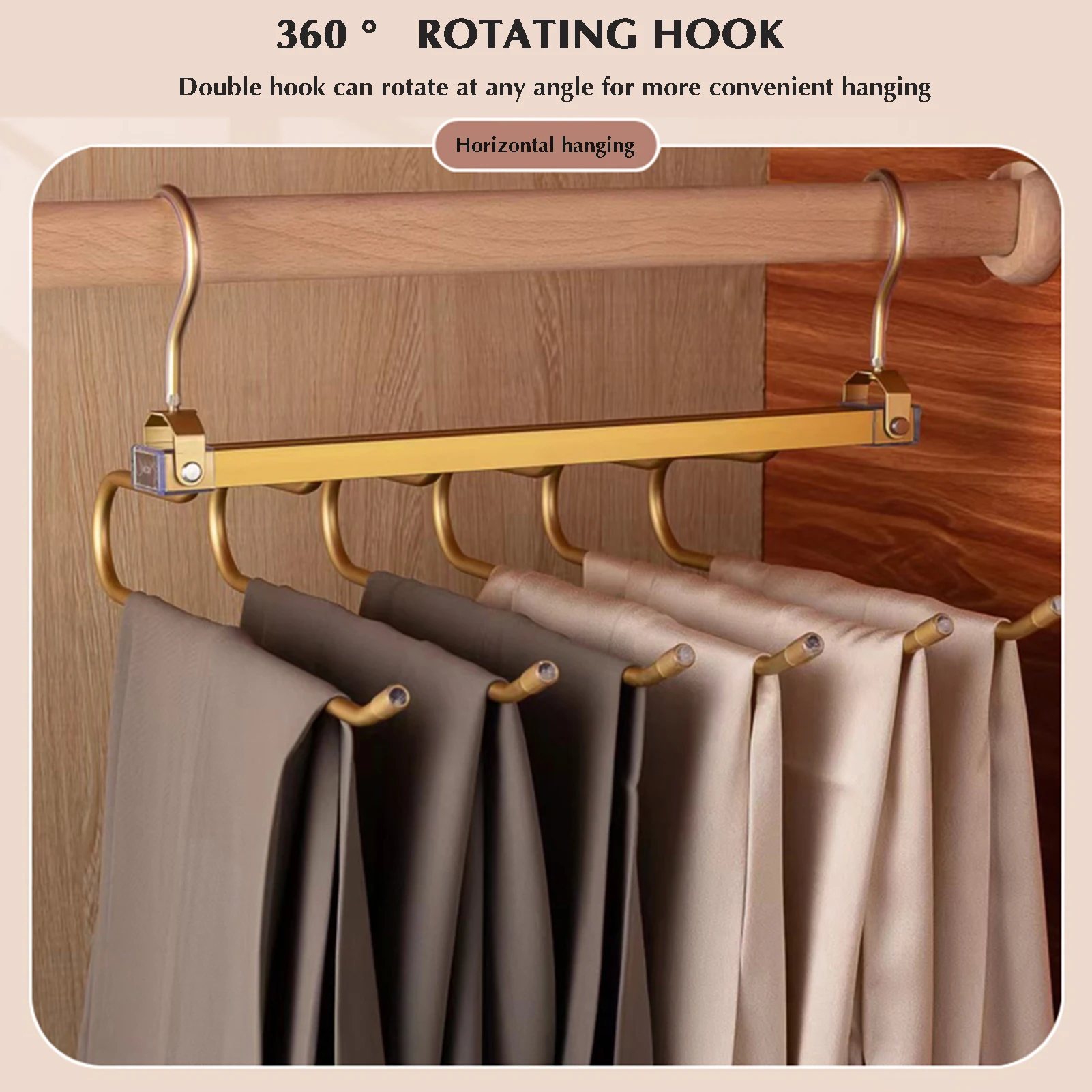 6-layer Household Pull-out Pants Rack Space Saving Foldable Pants Hanger for Hanging Hats Scarves Belts PR Sale