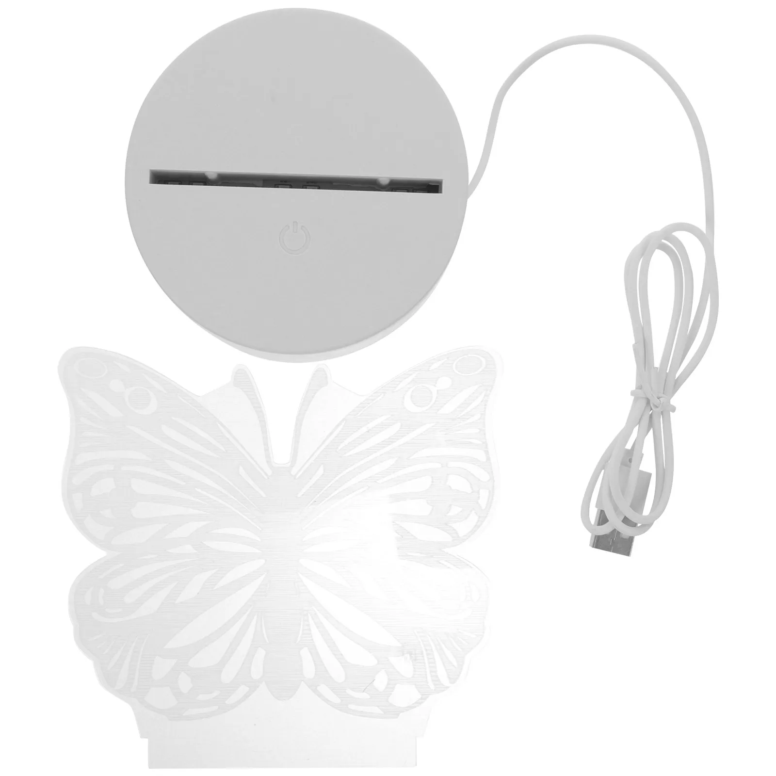 Butterfly Illusion Night Light Acrylic LED Bedside Lamp Stylish Desktop Ornament for Home Cafe Party Decor Visualization Lamp