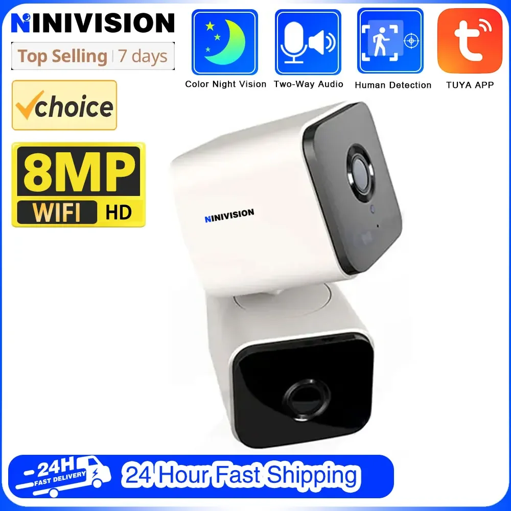 

4K TUYA Dual Lens Baby Mini Monitoring 360° Gun Shake PTZ IP Camera Home Pan/Tilt Auto Tracking Remote Two-Way Audio Intercom