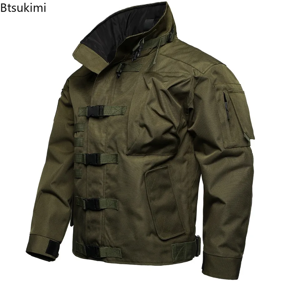 2025 Men's Tactical Cargo Jacket Casual Multi-pocket Wear-resistant Coat Outdoor Waterproof Windbreaker Man Combat Bomber Jacket