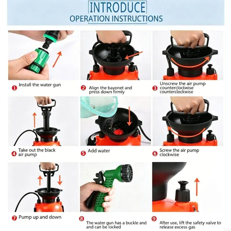 Handheld Pressure Shower With Spirals Hose And Large Water Tanks Hygienes Rinse Tool Bathroom Accessories