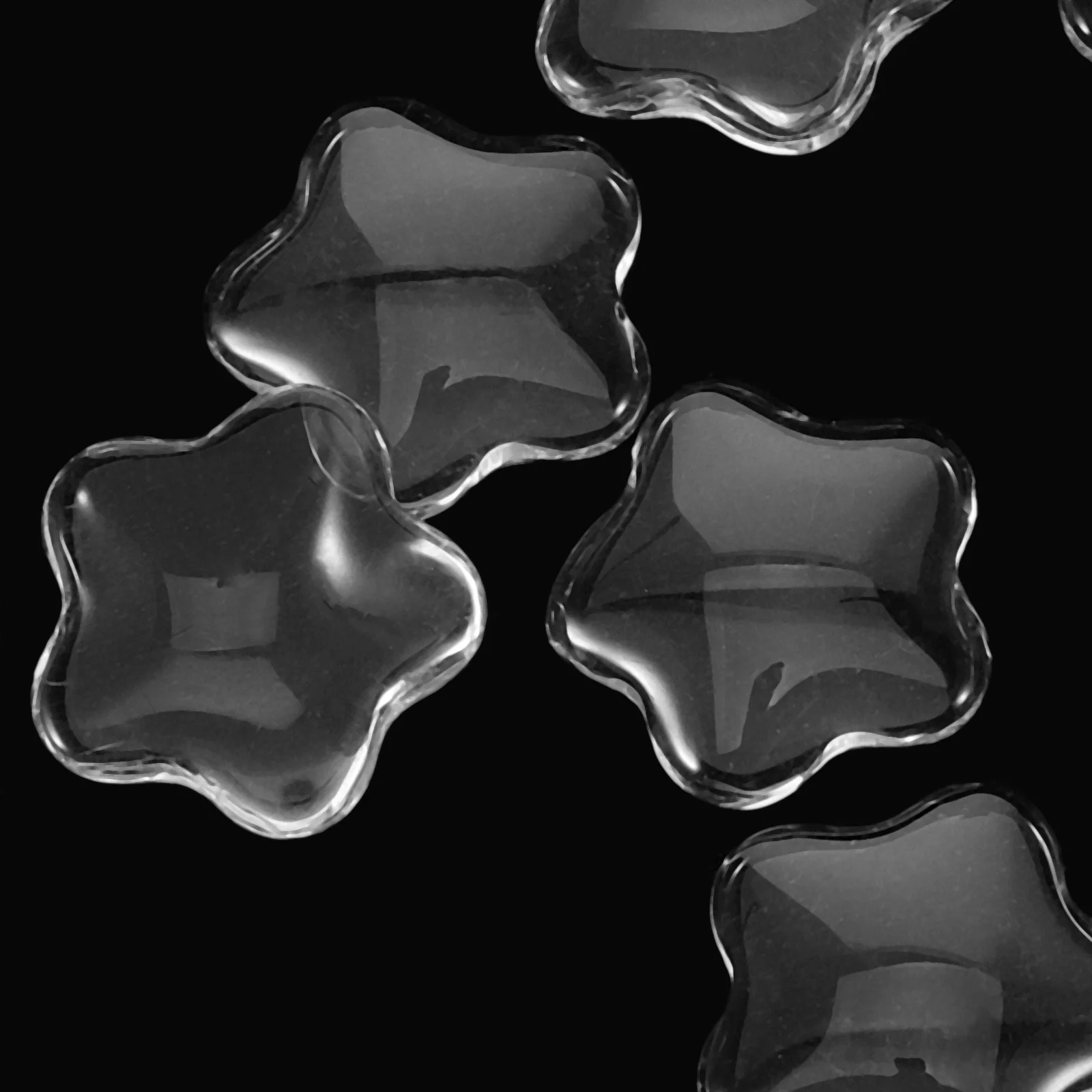 Verre Transparent en forme de fleur de prunier, 20 pièces, pour présentoir de vernis à ongles, projets artisanaux de bijoux à faire soi-même, carte à ongles en verre de fleur en céramique