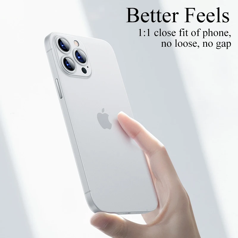 0.3mm Ultra Thin Back Cover Case For iPhone 13 12 Mini 11 Pro SE 2022 2020 Transparent Matte Hard Cover Soft Slim Shell Fundas