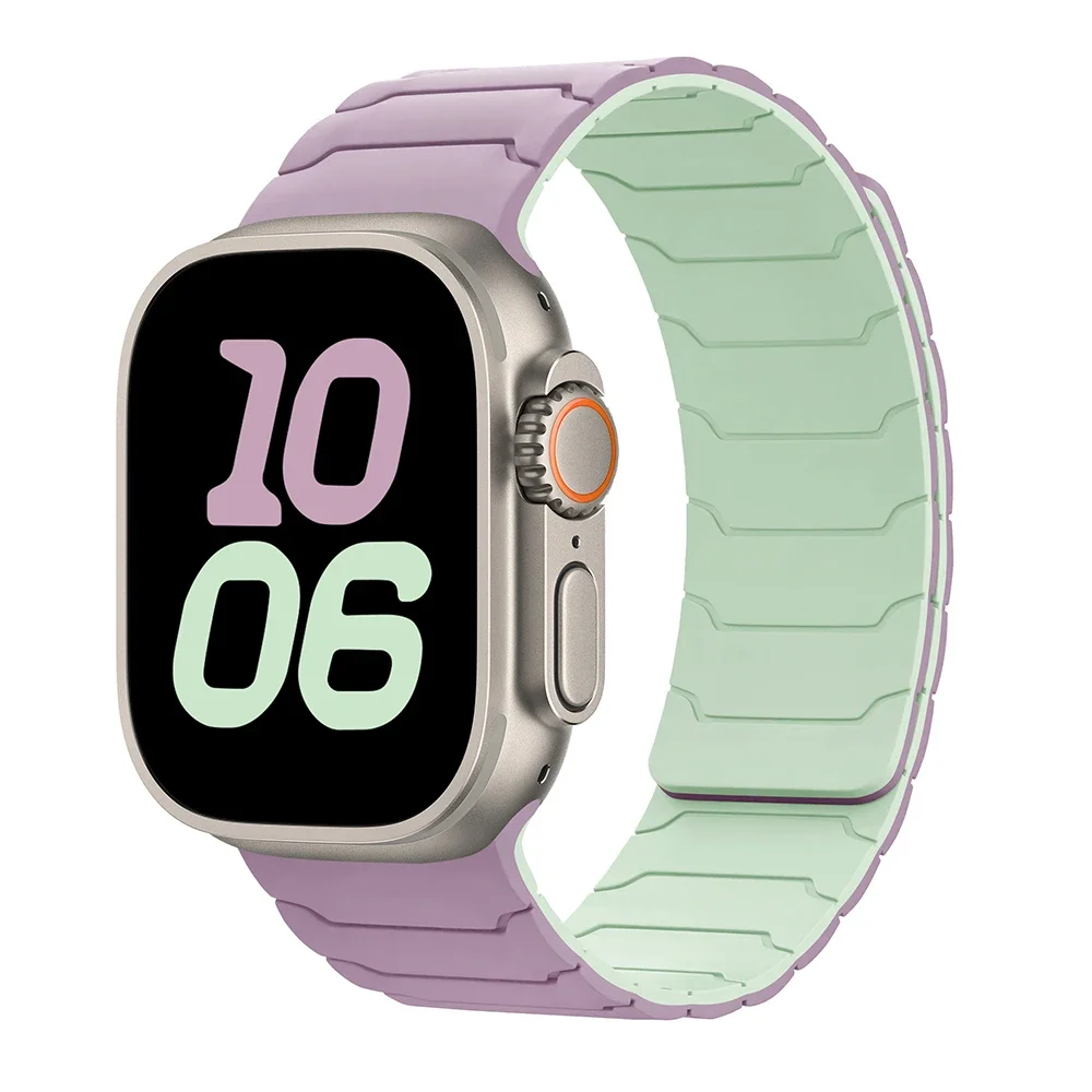 Band voor Apple Watch ultra 2 Band 49 mm 45 mm 44 mm 40 mm 42 mm 46 mm 41 mm 38 mm Magnetische siliconen armband IWatch Series 10 SE 9 8 7