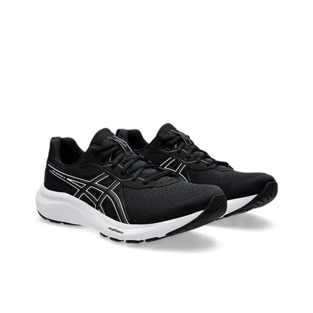 ASICS GEL-CONTEND 9: Zapatillas deportivas casuales de caña baja para hombre en blanco y negro con un diseño minimalista 1011B881-002