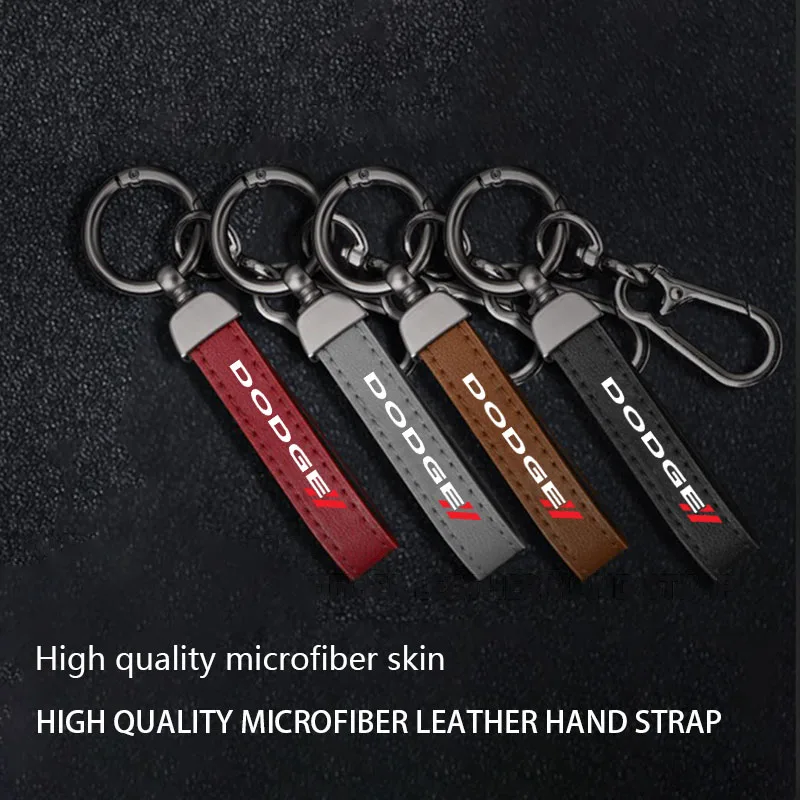 Car Multiple colors Luxury Car KeyChain Genuine Leather Key Chain Pure Color Buckle for Dodge CHALLENGER DART NITRO RAM SRT SXT