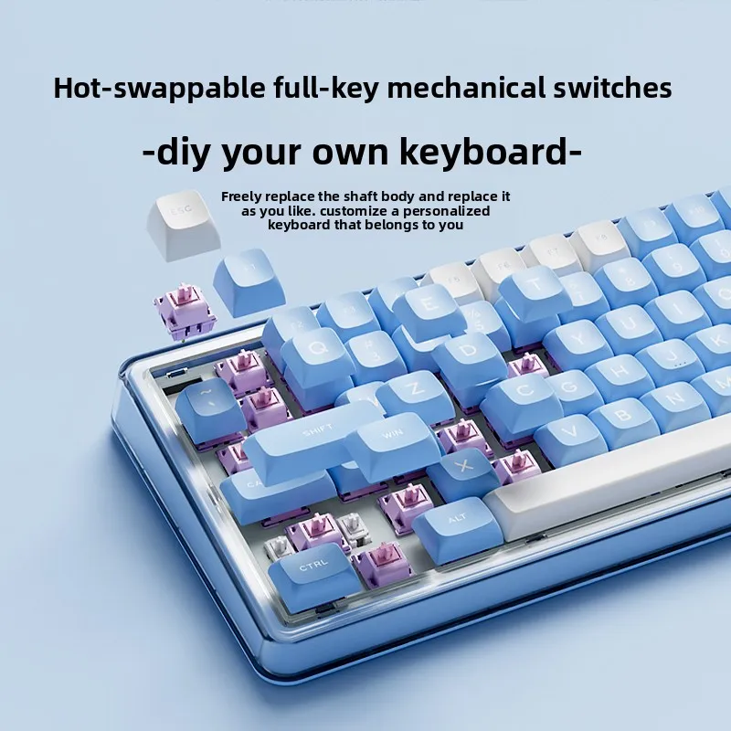 EWEADN V82Pro small rock candy mechanical keyboard wireless bluetooth mahjong sound high value office game for girls
