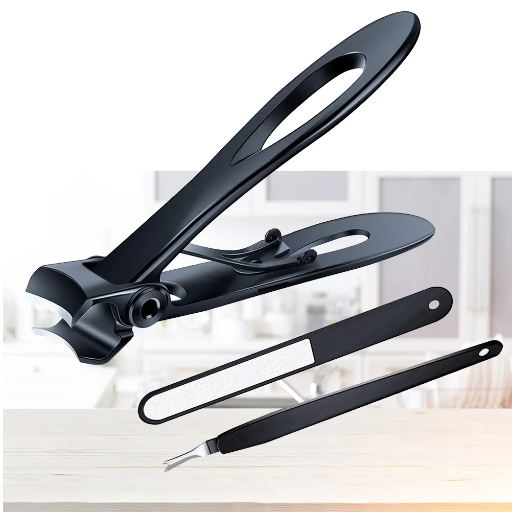 

Набор для маникюра и педикюра из 3 предметов: кусачки для ногтей из нержавеющей стали с широкими губками, пилка, вилка. Инструменты для ухода, идеально для путешествий, в подарок.