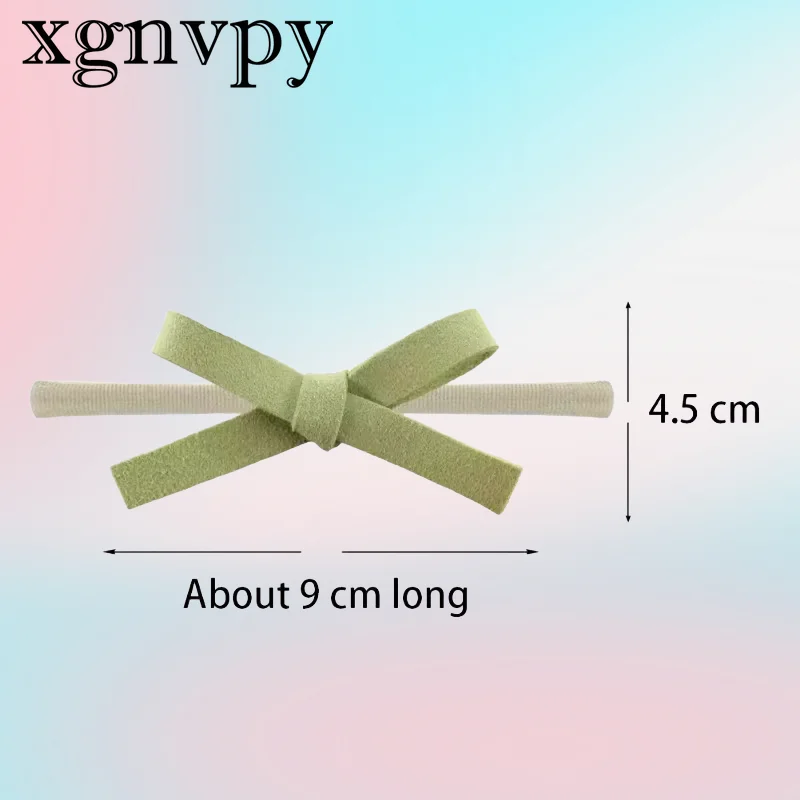 xgnvpy European and American new creative plush cotton hair tie headband with high elasticity and no hair bow nylon headband