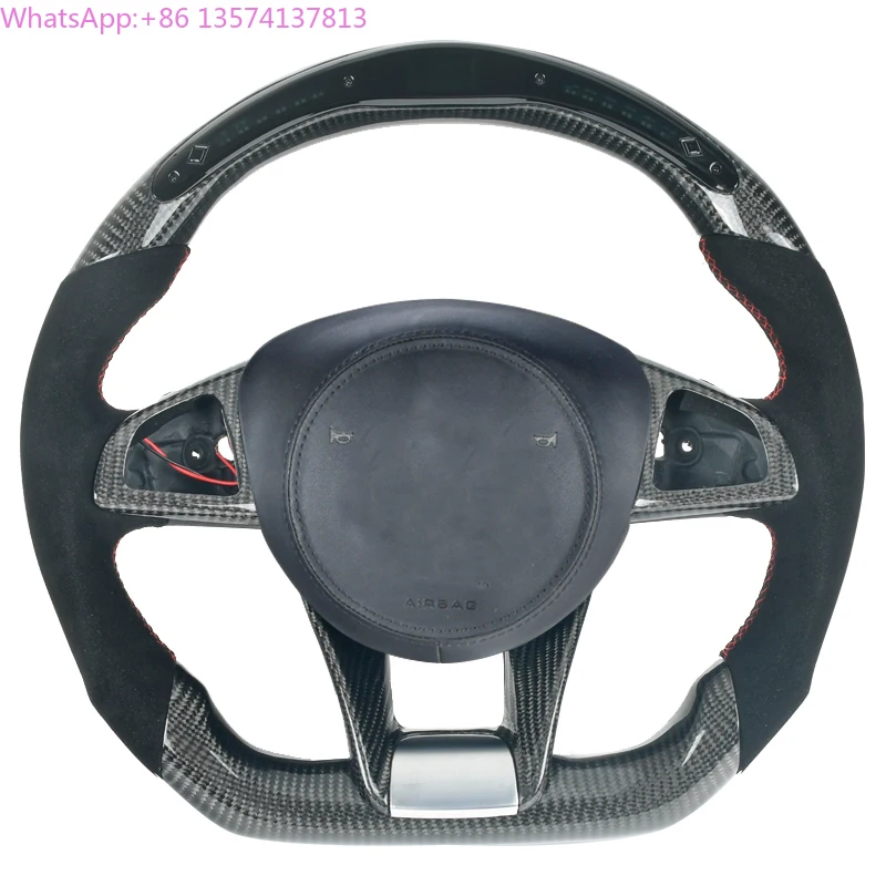 

LED Customized Carbon Fiber Steering Wheel for Benz Mercedes AMG CLA GLC GLB GLS GLE C63 E63 W203 W176 W205 W204 W213 2016-2017