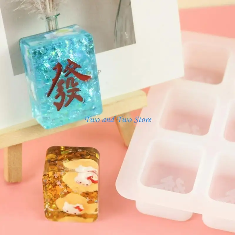 HX6F Practical Drop Mahjong Mold Unique Mahjong Pendants Creating Silicone Mold