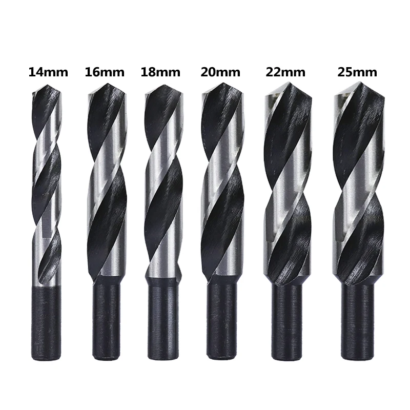 HAMPTON Reduced Shank HSS Drill Bit 14/16/18/20/22/25mm Hole Drill Cutter for Woodworking Carpentry Tools Twist Drill Bit