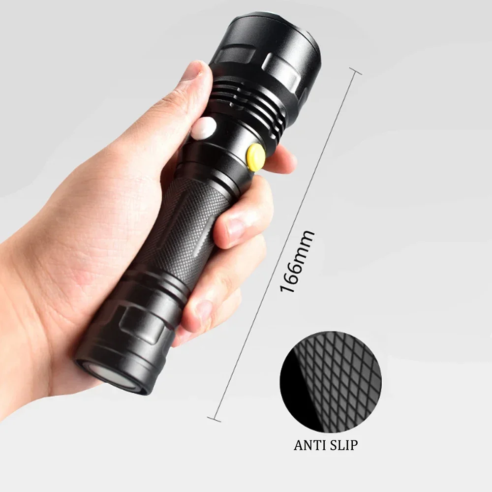Multifunctional LED Flashlight Yellow/Green/White/Red Light Flashlights Super Bright Torch with Tail Magnet Patrol Flashlight