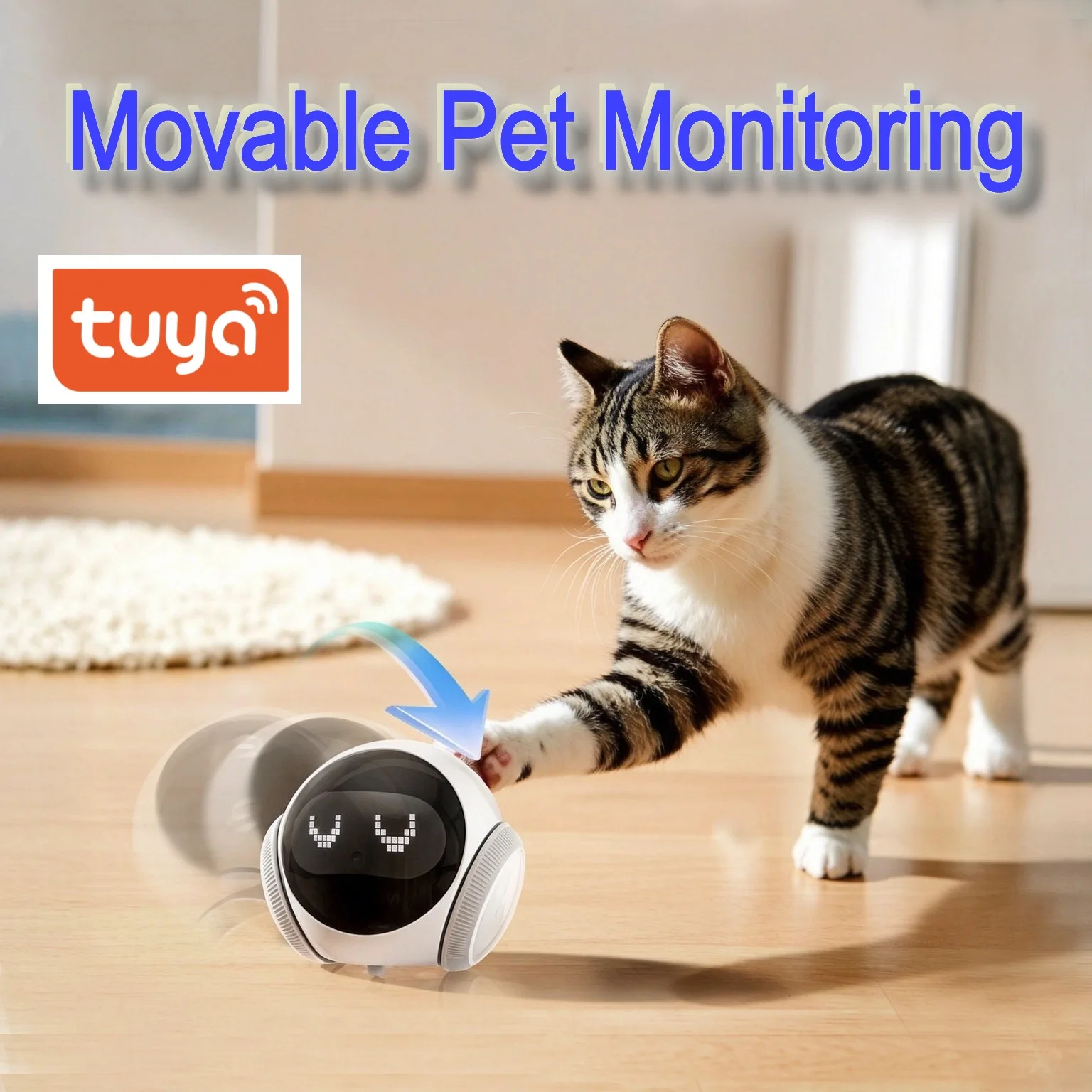 AI Monitoring Robot Pet Companion Recognition Camera Tuya APP Tracking Two-way Voice House Intelligent Patrol Bluetooth WiFi