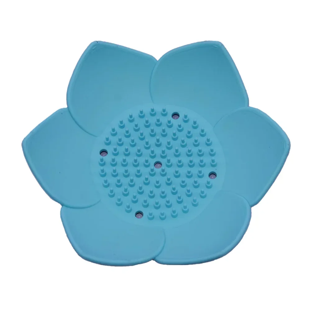 

Compact Soap Dish Lotus Shape Soap Tray Bathroom Accessory Non-slip Silicone Material Versatile Bathroom Accessory