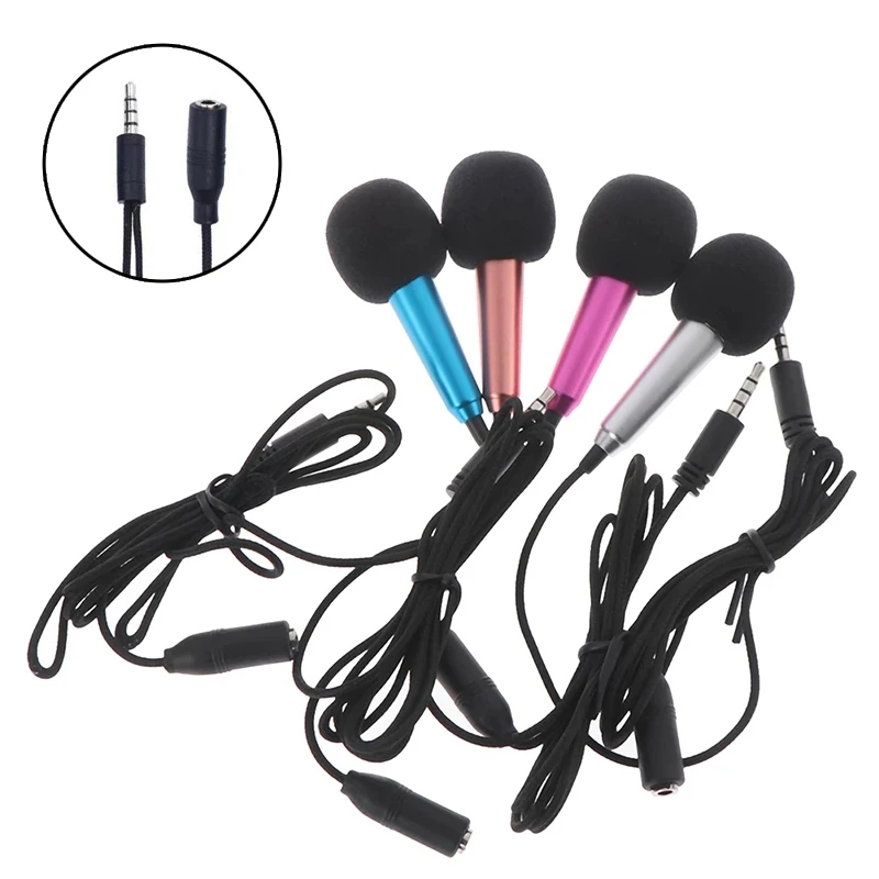 Mini Microphone Handheld Microfon 3.5mm Stereo Studio KTV Karaoke Portable Mikrof For Phone Laptop PC Desktop Audio Microphones