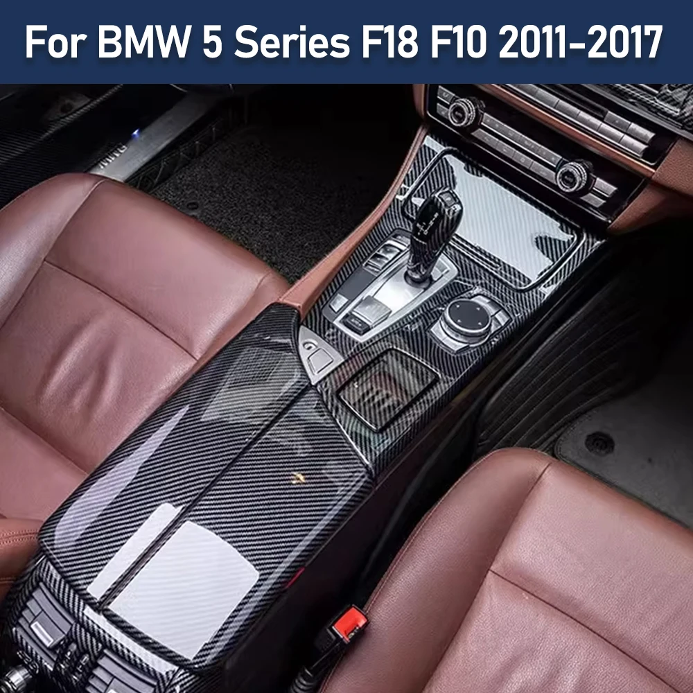 

For BMW 5 Series F18 F10 2011-2017 Car Armrest Box Cover Carbon Fiber Car Central Shifter Panel Cover