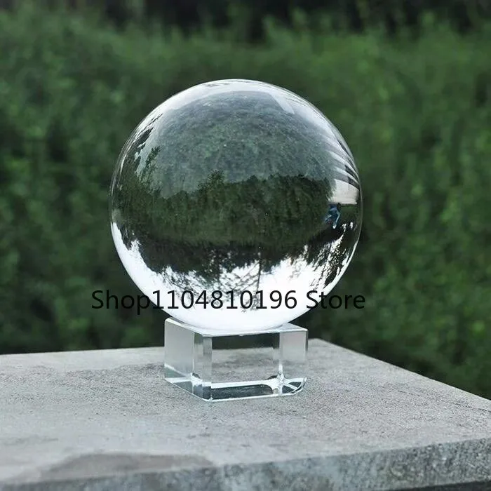 New Clear Crystal Ball With Base Home Decor Living Room Office Desk Ornament 6cm