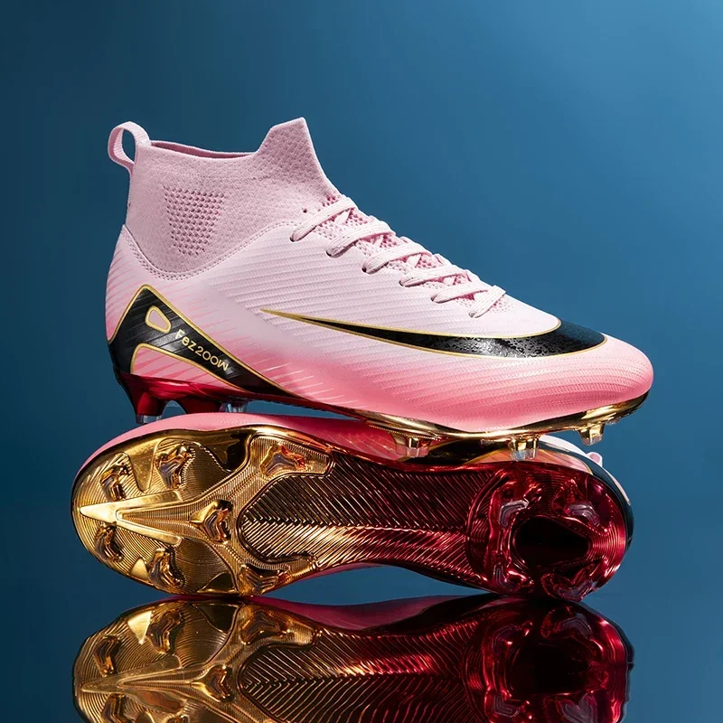 

Men Football Boots Professional Sport Non-Slip Outdoor Long Spikes Soccer Shoes Ultralight Cleats Comfortable Grass Adult Cleats