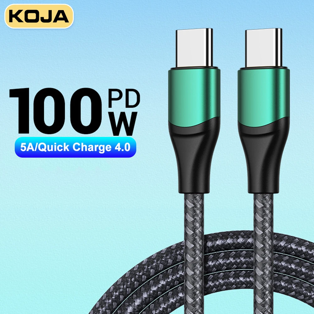 

PD 100W USB C To Type C Fast Charger Cable Quick Charge4.0 For HUAWEI Xiaomi MacBook IPad 5A 3m Mobile Phone Nylon Braided Cord