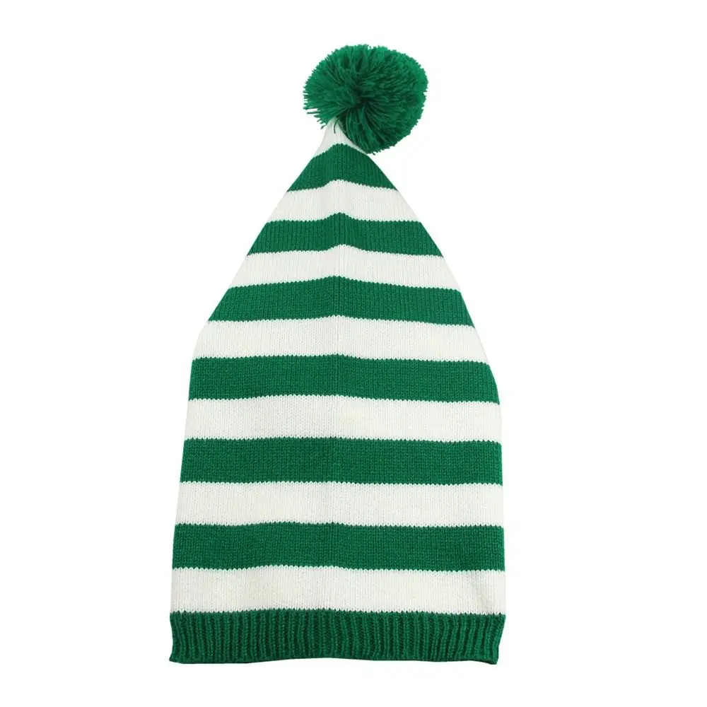 Fashion Santa Claus Christmas Knitted Hat Green Red Striped Santa Beanie Hat Merry Christmas Hat Skull Cap Christmas