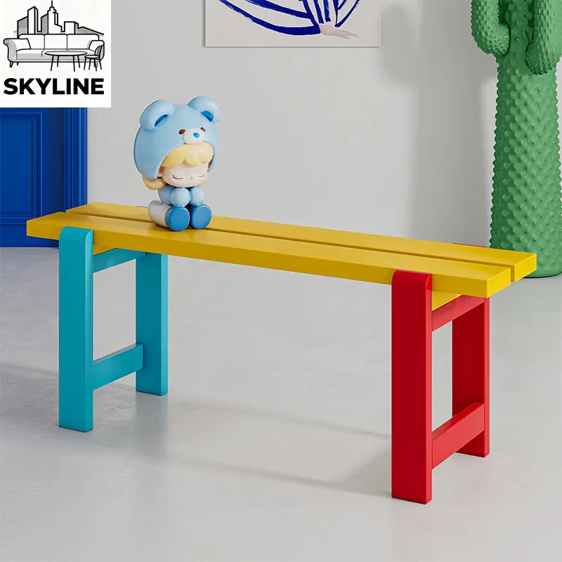 Dopamine color bench dining chair porch shoe change stool fashion Memphis home double spell