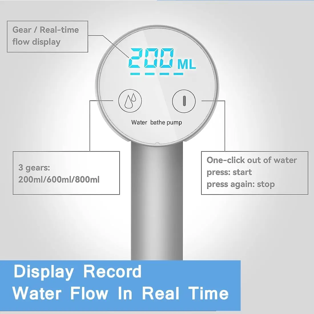 موزع مياه لسطح المكتب مع قاعدة، مضخة مياه كهربائية قابلة للطي، شحن USB مع إيقاف تشغيل تلقائي، عالمي لـ 2-5