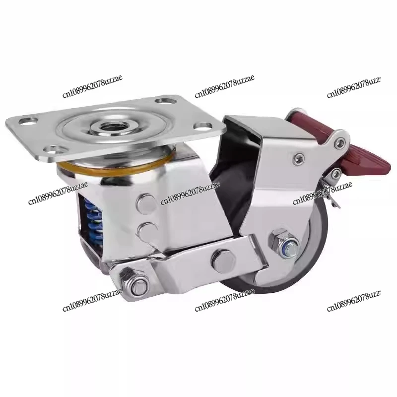 Medium-sized Chrome-plated Spring Wheel TPR Silent Caster Universal Rust-proof Acid-proof Shock-absorbing Caster Wheel