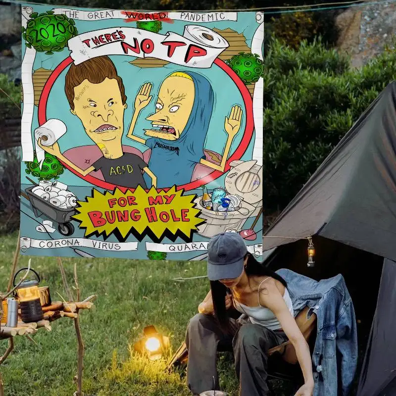 Anime Beavis And Butthead Retro Flags Multiple Choice Living Studio Booth Interior Decoration Banner