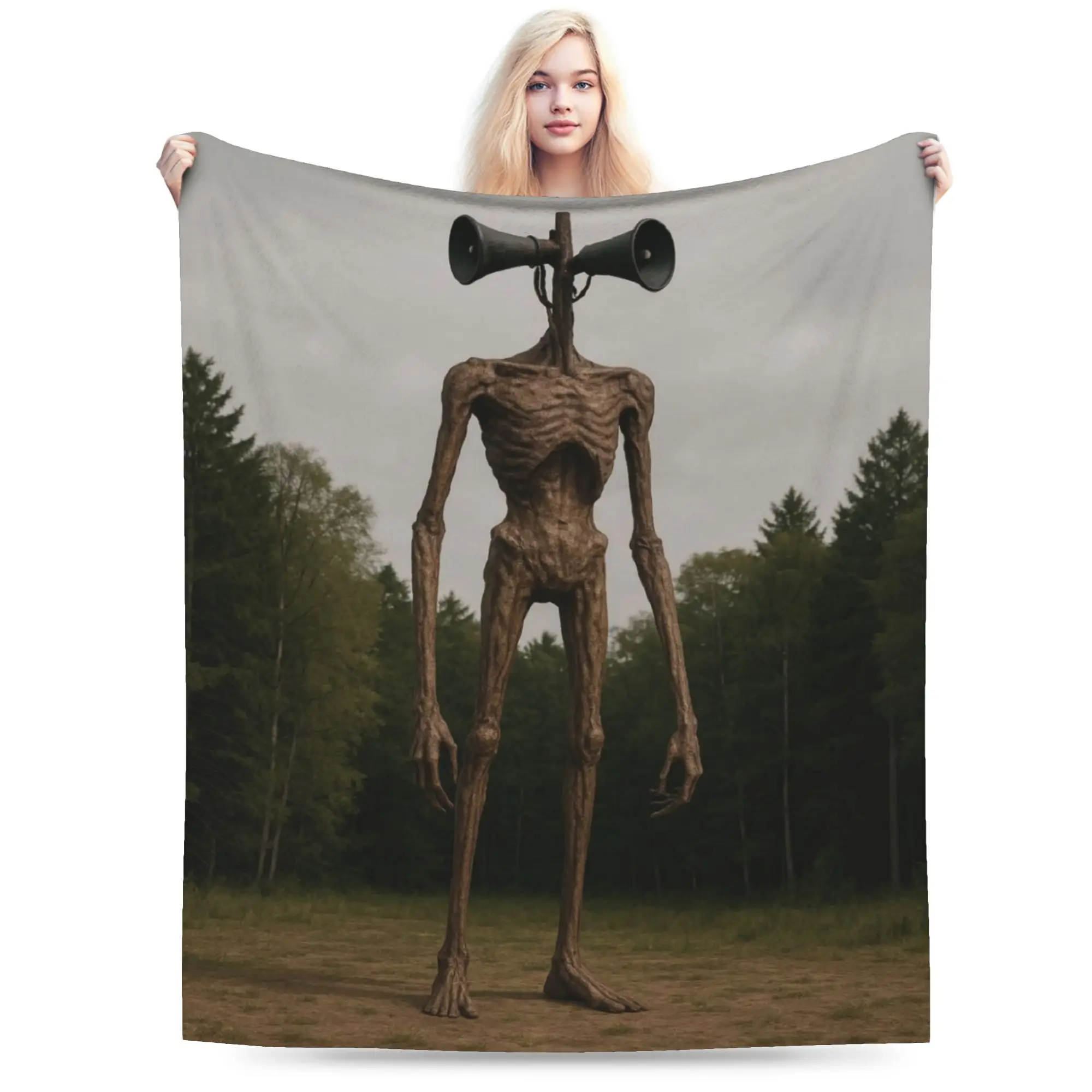 New Arrival Siren Head In Dark Forest Blanket Ultra-Soft Coral Fleece Plush  Comfortable Throw Blankets Machine Washable
