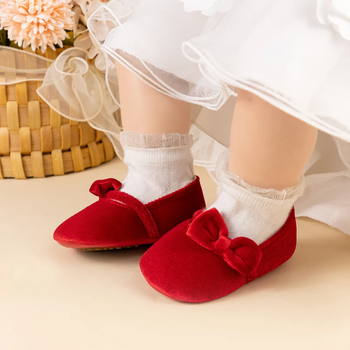 الوليد حذاء طفل Bowknot الأميرة فستان الزفاف أحذية مشي للفتيات الجلد المدبوغ مريحة للتنفس مشوا لأول مرة 3-Colors #6