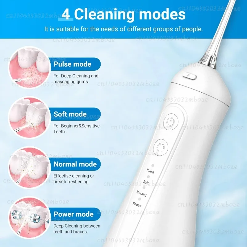 300ml Portable USB Oral Irrigator IPX7 Waterproof Electric Dental Water Flosser Teeth Cleaning Machine
