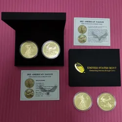 3 Styles 2022 US Liberty Coins Eagle Coin With Mint Box American Gold Coin Collectibles Home Decor Coins
