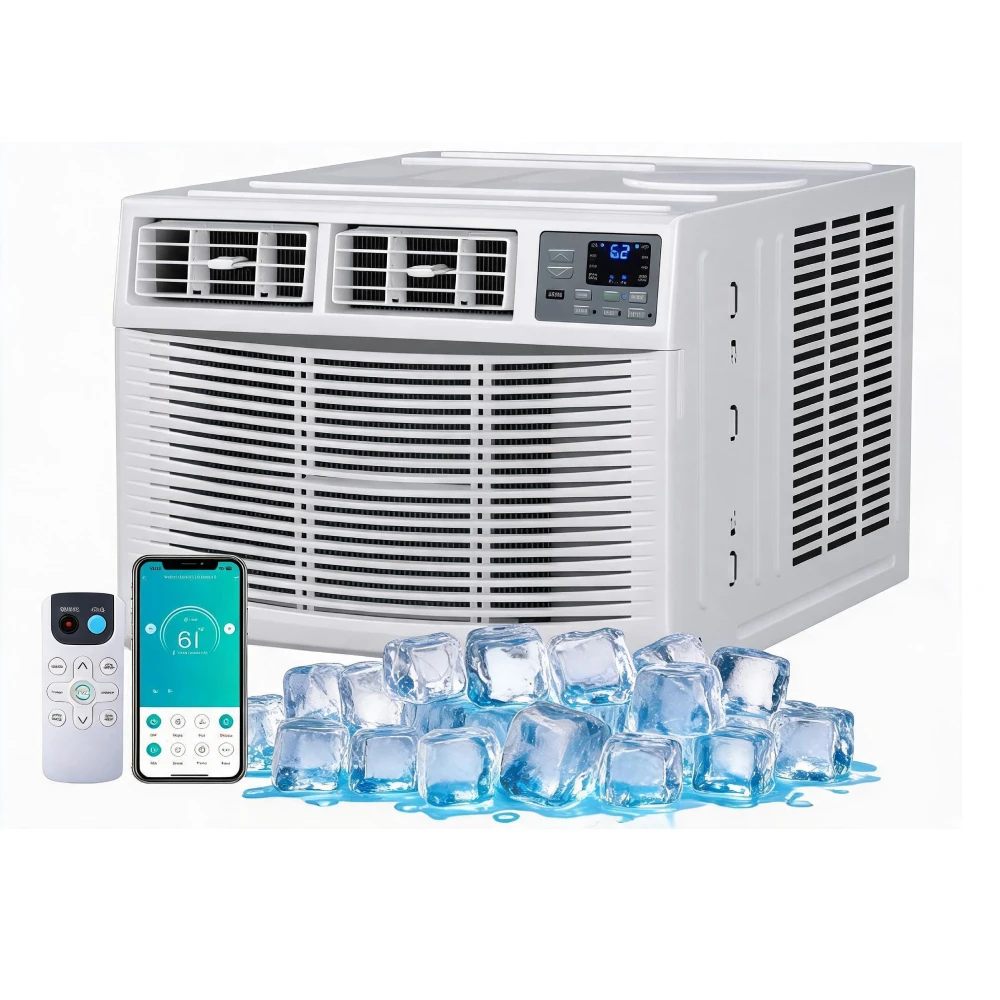 18000 BTU Window Air Conditioner & Heater Combo – APP & Remote Control – Dehumidifier, Fan, Efficient Cooling & Heating for Rooms Up to 1000 Sq ft – Ideal for Apartment, Living Room, Bedroom