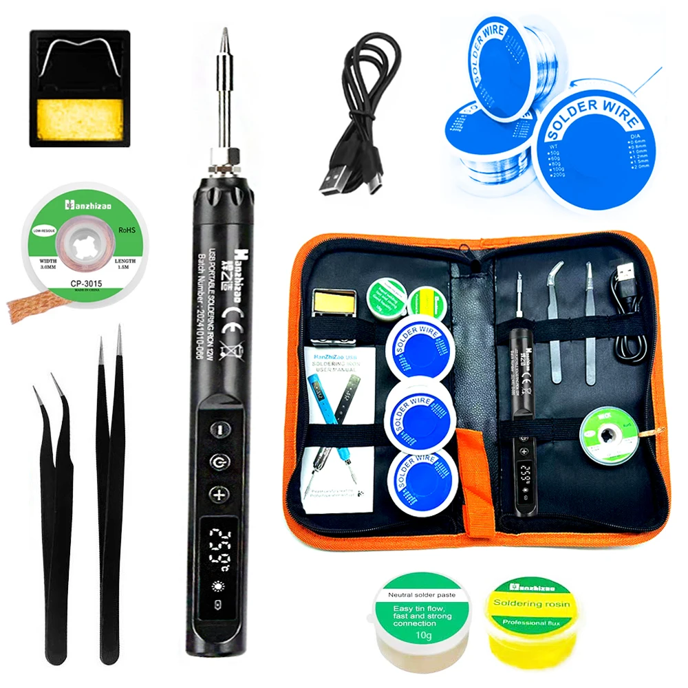 Portable USB Soldering Iron, Multi-functional USB Soldering Iron Case , Cordless Soldering Iron Kit
