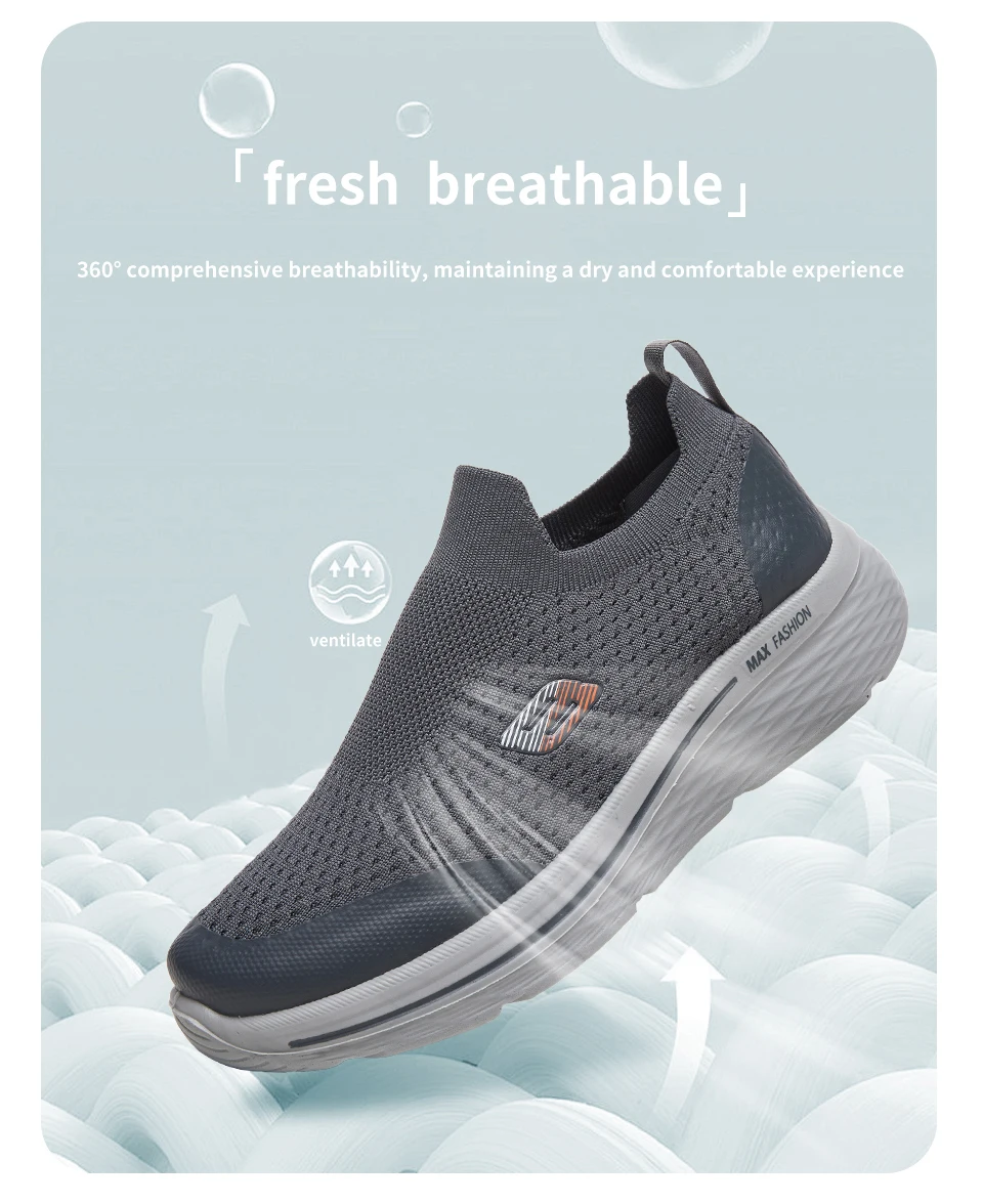 Desai Herren 2026 Herbst Slip-On Mesh Freizeitschuhe Weiche Dicke Sohle Sneakers Schulbedarf Studenten Alltag Outdoor – Detail 4