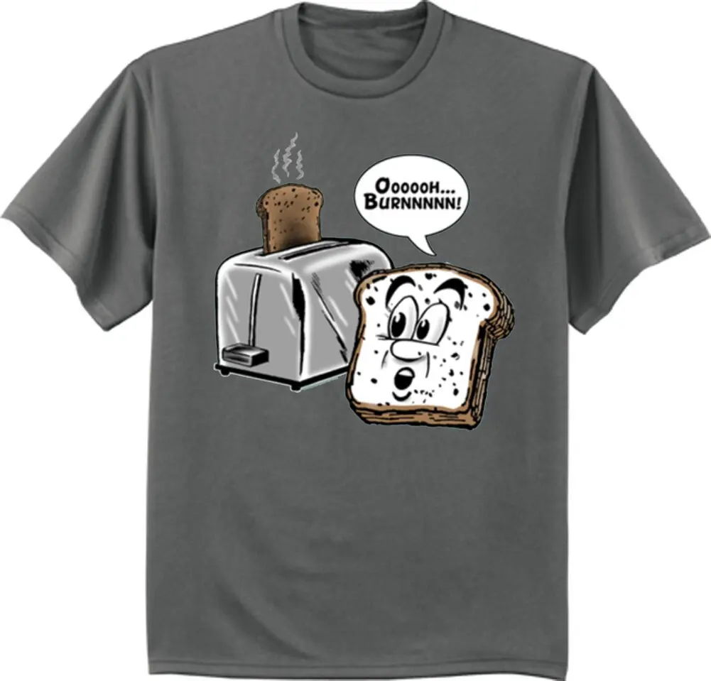 Mens Funny T-shirt Burnt Toast Mens Graphic Tee Graphic T Shirts Retro Streetwear High-quality Crew-neck Short-sleeved Men's T