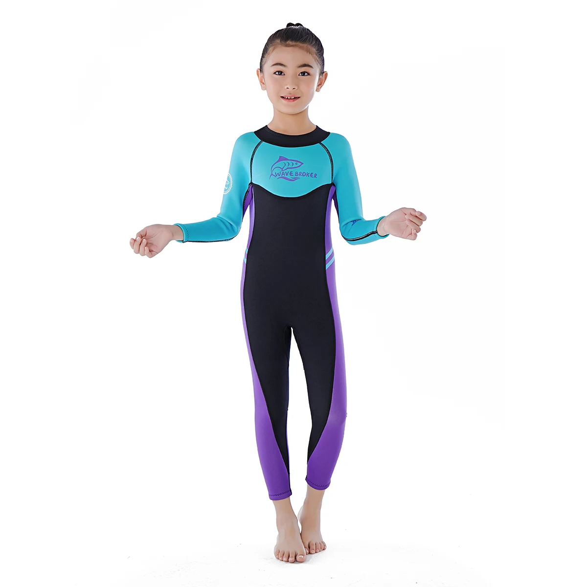 

STLF One Piece Swimsuit for Boys and Girls Children Diving Suit With Back Zip for Swimming