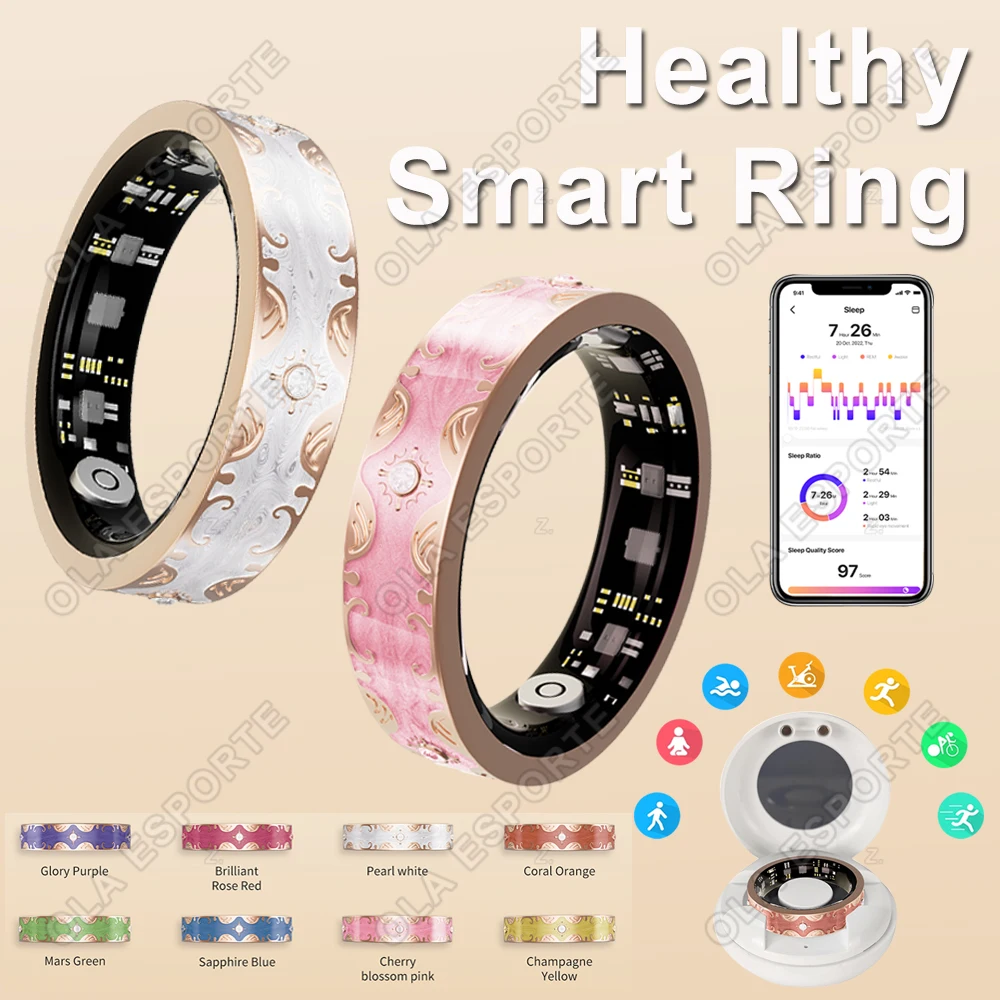 

Новое умное кольцо 2026 года: мониторинг сердечного ритма, артериального давления, сна, отслеживание активности, водонепроницаемость IP68. Умное кольцо для мужчин и женщин. Подарок к празднику.