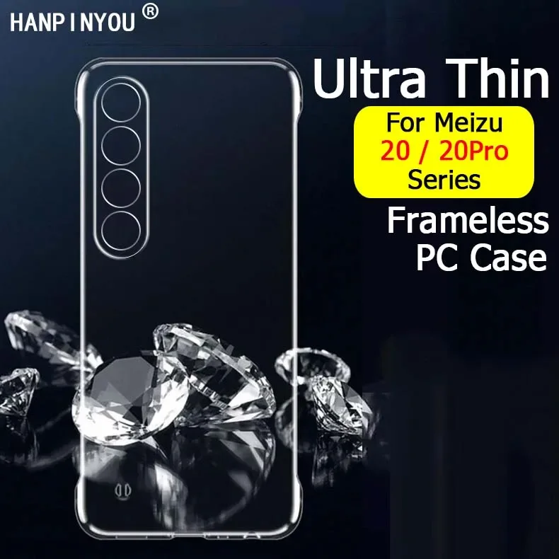 Простой ультратонкий прозрачный безрамный чехол для Meizu 20 21 Pro Infinity Note 16 Pro, прозрачный жесткий защитный чехол для задней камеры из ПК