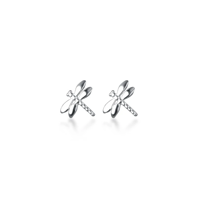 Modian Genuine 925 Sterling Silver Fresh Small Simple Dragonfly Stud Earrings for Girls And Kids Fine Sterling Silver Jewelry