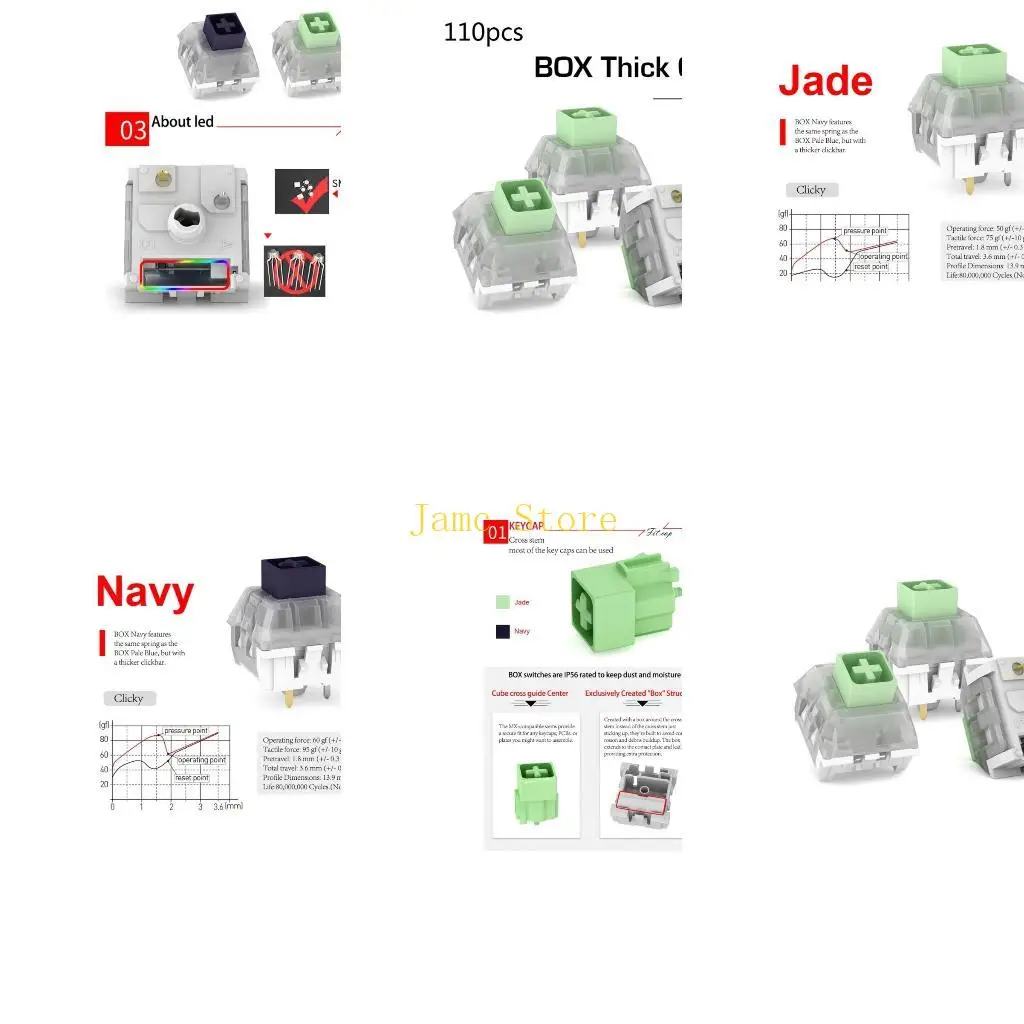 

LX0B Box Switch Кремовый Темно-Синий Нефритовый Кристалл Королевский Белый Красный Коричневый Черный Розовый RGB Для MX