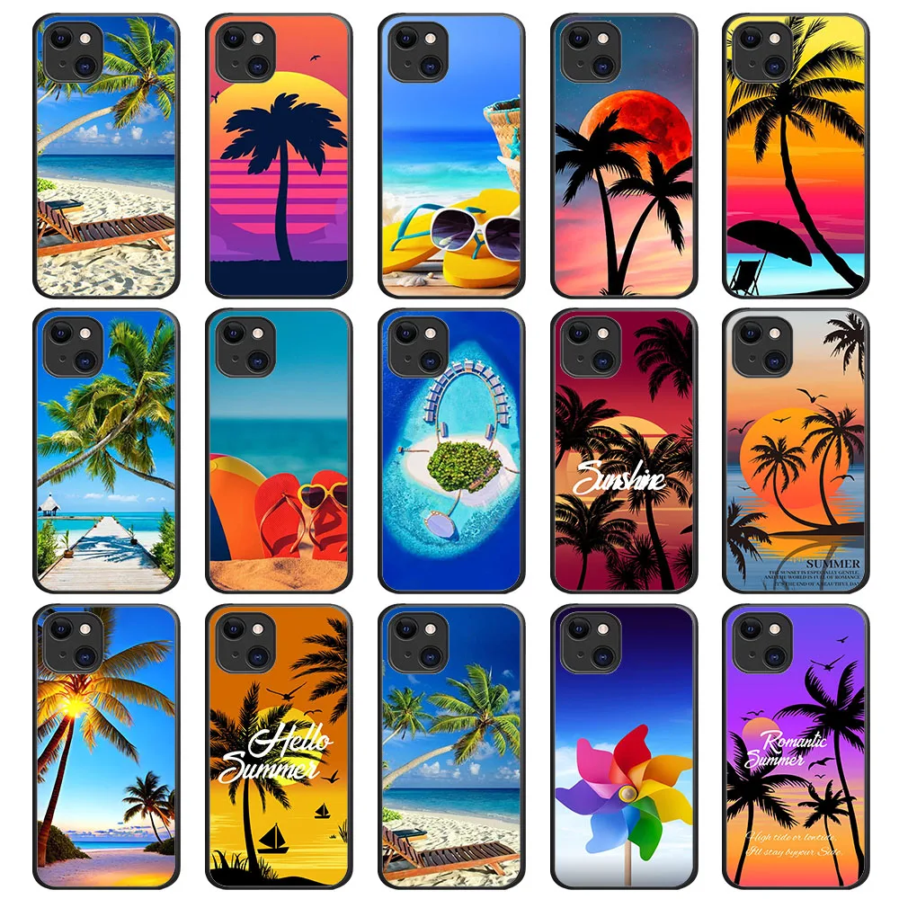 SK-65 Sunny Beach Coast Silicone Case For VIVO Y22S Y5S Y20 Y12S Y11S Y30 Y73S S7E V23 V25 V29 Y25E Y69 Y17S V27 V27E Pro